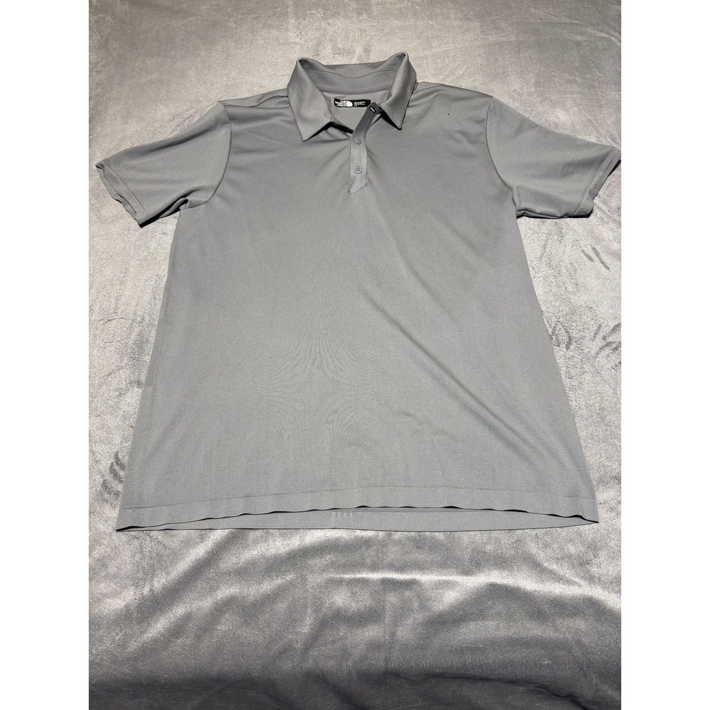 North Face Shirt Mens Large Gray Solid Lightweight Performance Golf Polo